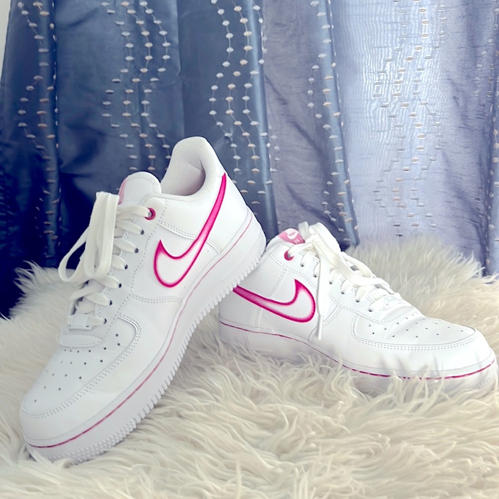 Pink and white ombré Nike Air Force 1